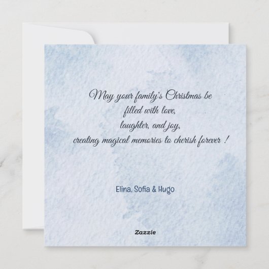 Kerstkaart met Sneeuwvlokken & Kerstvreugde (Achterkant)