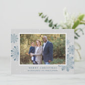 Kerstkaart met sneeuwvlokken voor gezinsfoto (Staand voorkant)