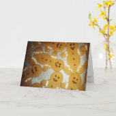 “Kerstkaart met “Snoepmannetjes” Kaart (Gele Bloem)