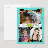 Kerstkaart met snoepstokken en een peperkoekman feestdagenkaart (Voorkant / Achterkant)