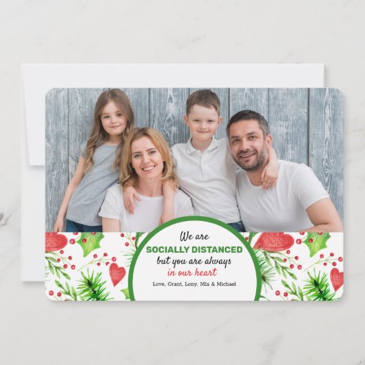 Kerstkaart met sociale afstand (Voorkant)