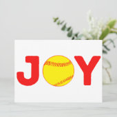 Kerstkaart met Softbal Thema (Staand voorkant)