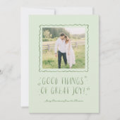 Kerstkaart met speelse handgeschreven gelukwensen (Voorkant)