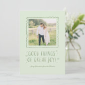 Kerstkaart met speelse handgeschreven gelukwensen (Staand voorkant)