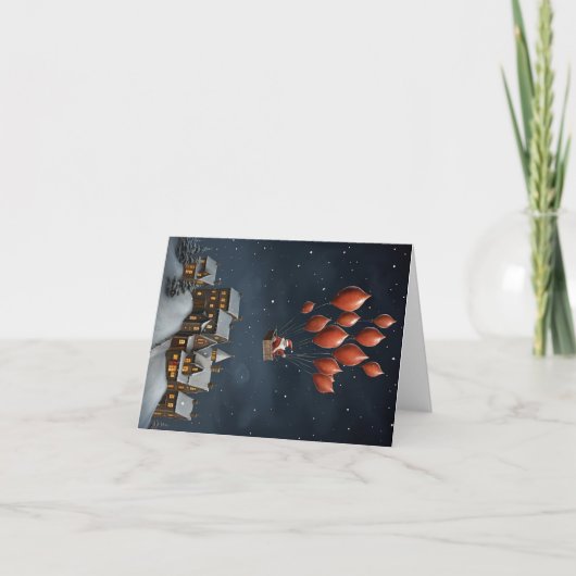 Kerstkaart met speelse Kerstman, binnenkant blanco Feestdagen Kaart (Voorkant)