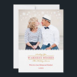 Kerstkaart met speelse sneeuwvlokken<br><div class="desc">Elegante kaart met een speelse touch,  ideaal om het kerstseizoen te vieren. Voeg uw familie foto toe voor een persoonlijke touch. Kenmerken kleine sneeuwvlokken langs de bovenrand. Klasse lettertype voegt toe aan de stijlvolle look van dit ontwerp. Algemene kaart geweldig om Kerstmis en alle winter vakanties te vieren.</div>