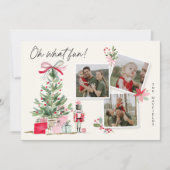 Kerstkaart met speelse waterverf-fotocollage (Voorkant)