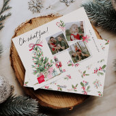 Kerstkaart met speelse waterverf-fotocollage