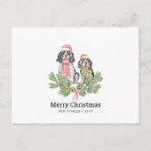 KerstKaart met Springer Spaniel Dog-familie Briefkaart (Voorkant)