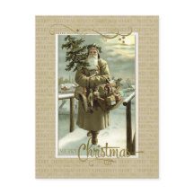 Kerstkaart met St. Nicolaas Vintage Reproductie