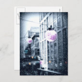 Kerstkaart met stadslichten voor de feestdagen (Voorkant / Achterkant)