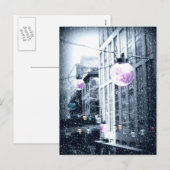 Kerstkaart met stadsverlichting feestdagenkaart (Voorkant / Achterkant)