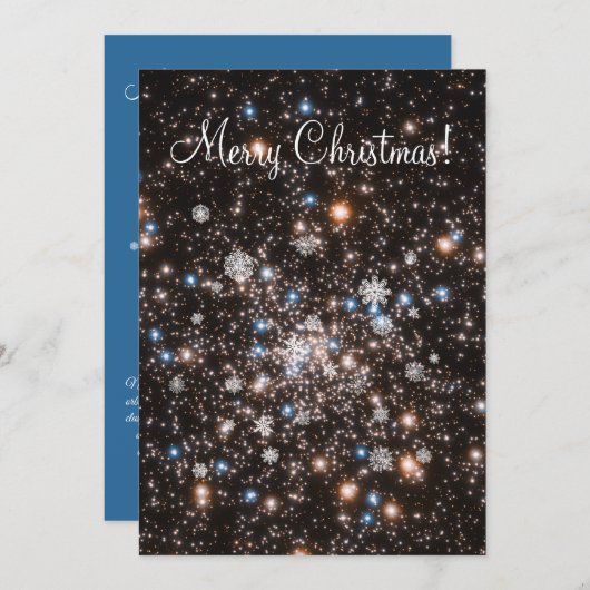 kerstkaart met Starry Snowy Kaart (Voorkant / Achterkant)