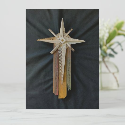 Kerstkaart met ster van Bethlehem (Staand voorkant)
