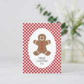 Kerstkaart met stippen van een mannetje van peperk briefkaart (Staand voorkant)