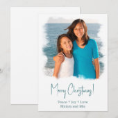 Kerstkaart met strandfoto Aquarel schildering (Voorkant / Achterkant)