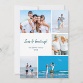 Kerstkaart met strandfoto sjabloon modern (Voorkant)