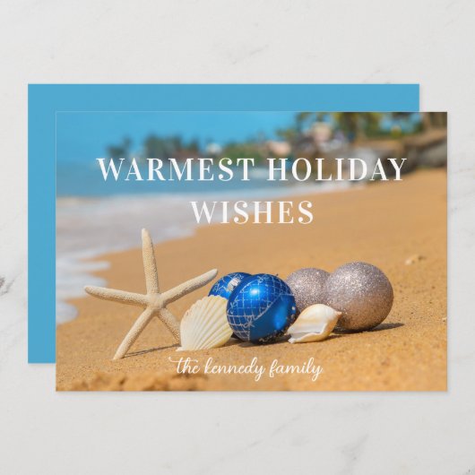 Kerstkaart met strandthema (Voorkant / Achterkant)