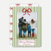 Kerstkaart met Strik en Strepen Kaart