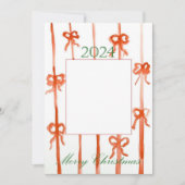 Kerstkaart met strik kaart (Voorkant)