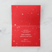 Kerstkaart met tekst Vrede op Aarde Sneeuwvlokken Feestdagen Kaart (Binnen)