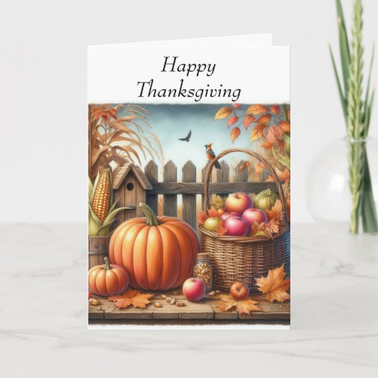 Kerstkaart met Thanksgiving-vouwen Feestdagen Kaart (Voorkant)