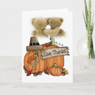 Kerstkaart met Thanksgiving-wens Feestdagen Kaart
