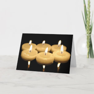 Kerstkaart met theekaarsen feestdagen kaart