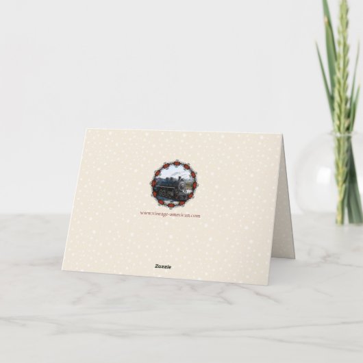 Kerstkaart met thuis op de trein feestdagen kaart (Achterkant)