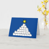 Kerstkaart met toiletpapier kerstboom kaart (Gele Bloem)