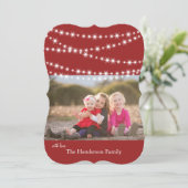 Kerstkaart met twinkelende lichtjes (Staand voorkant)