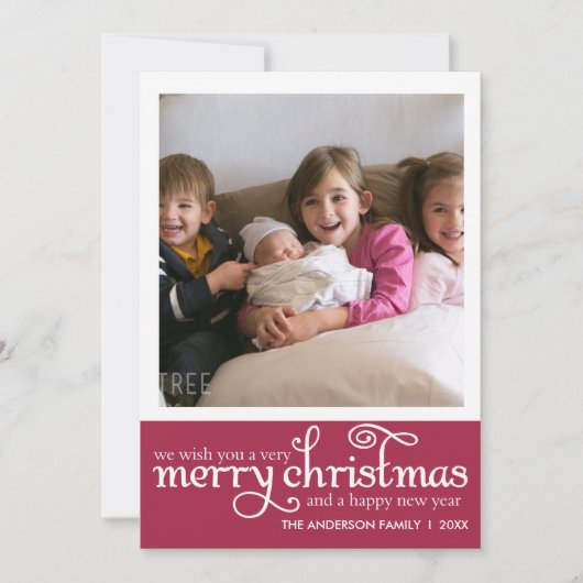 Kerstkaart met typografie foto (Voorkant)