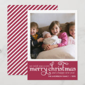 Kerstkaart met typografie foto (Voorkant / Achterkant)
