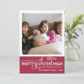 Kerstkaart met typografie foto (Staand voorkant)