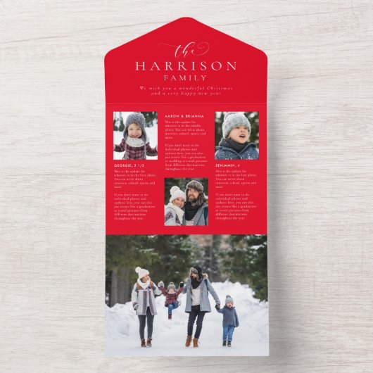 Kerstkaart met update voor vakantienieuwsbrief all in one uitnodiging (Binnen)