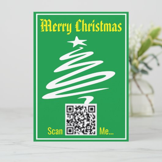 kerstKaart met uw QR-code (Staand voorkant)