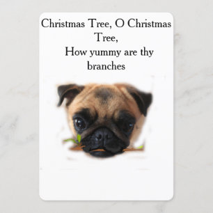 Kerstkaart met vakantie-pug kaart