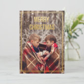 Kerstkaart met vakantiefoto (Staand voorkant)
