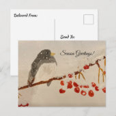 Kerstkaart met vakantiewens briefkaart (Voorkant / Achterkant)