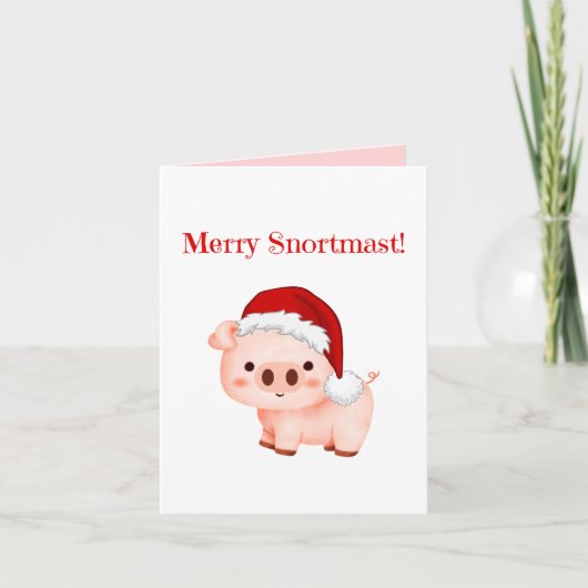Kerstkaart met varkensgroet kaart (Voorkant)
