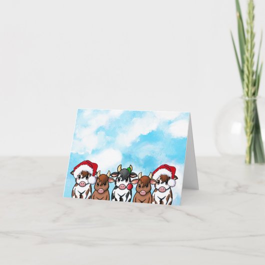 Kerstkaart met vee feestdagen kaart (Voorkant)