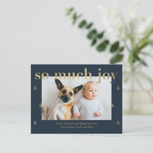 Kerstkaart met veel vreugde moderne feestdagen (Staand voorkant)