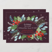 Kerstkaart met verlichte kerstversiering kaart (Voorkant / Achterkant)