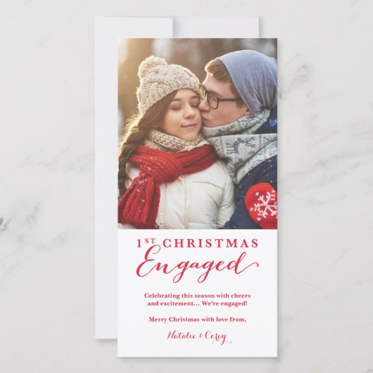 Kerstkaart met verlovingsfoto (Voorkant)