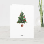 Kerstkaart met versierde dennenboom kaart (Achterkant)