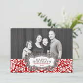 Kerstkaart met versiering (Staand voorkant)