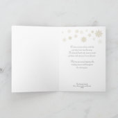 Kerstkaart met verspreide sneeuwvlokken (groen) feestdagen kaart (Binnen)