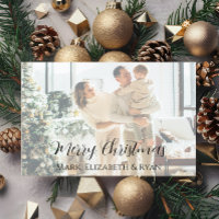 Kerstkaart met vervaagde familiefoto