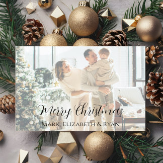 Kerstkaart met vervaagde familiefoto