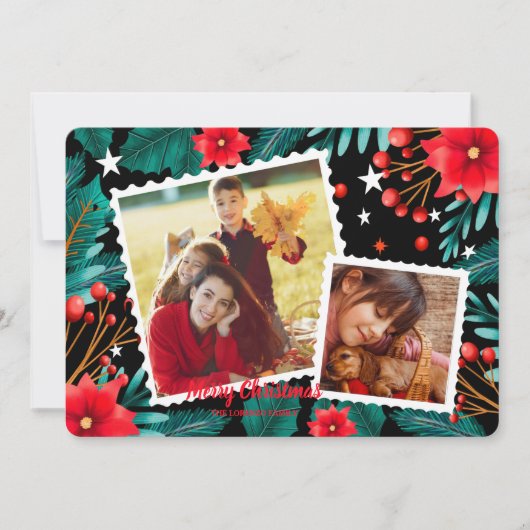 Kerstkaart met vette achtergrond foto (Voorkant)